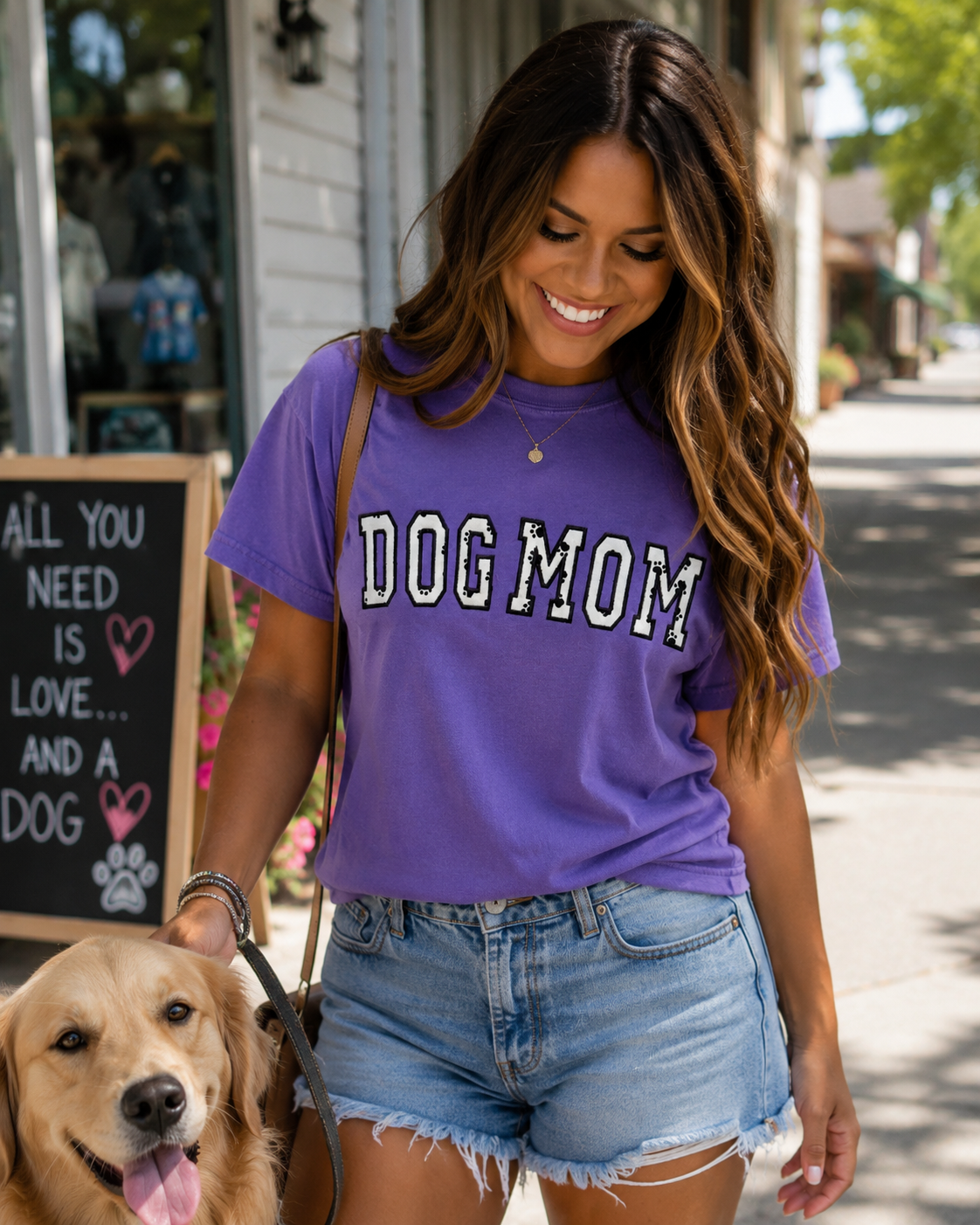 Comfort Colors- Purple Dog Mom Shirt